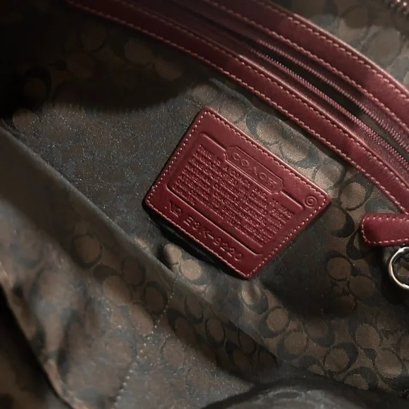 Vintage Coach Burgundy Suede Bag - Picture 2 of 3